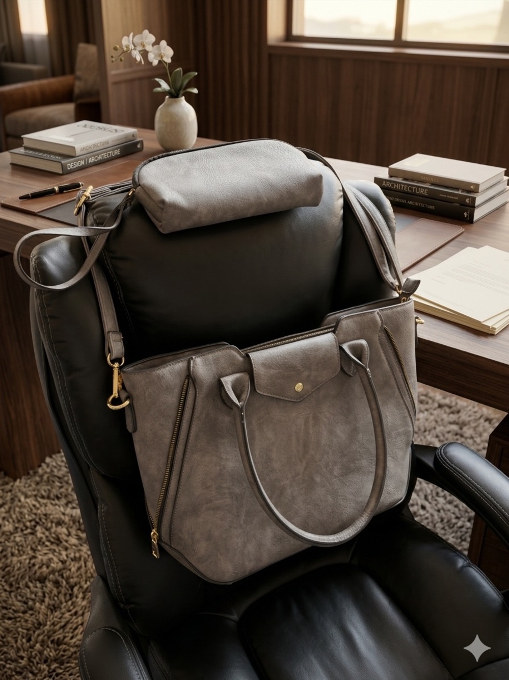 Bundle alert 🚨 Classic Grey Tote Bag with Detachable Pouch